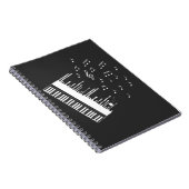 Piano Player Flying Muzieknoten Bird Pianist Notitieboek (Rechterzijde)