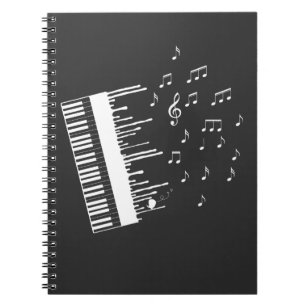 Piano Player Flying Muzieknoten Bird Pianist Notitieboek