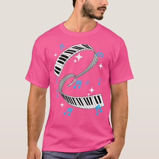 Piano Player Gift Shirt Piano Keys Keyboard Music  (Voorkant)