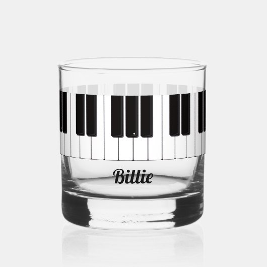 Piano Player Personalised Whisky Glas (Voorkant)