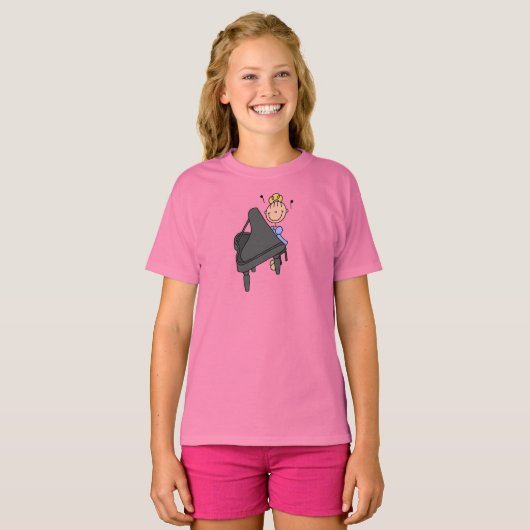 Piano Player Stick Figuur Shirt (Voorkant volledig)