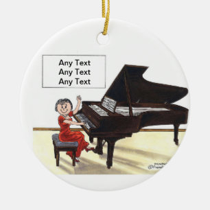 Piano Player - Vrouw Keramisch Ornament