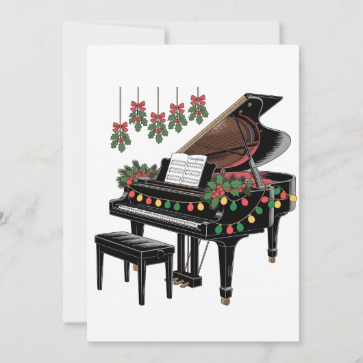Piano Player Xmas Lighting Santa Playing  Save The Date (Voorkant)
