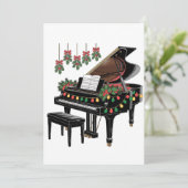 Piano Player Xmas Lighting Santa Playing  Save The Date (Staand voorkant)