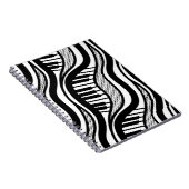 Piano Polka Waves Notitieboek – Musical Zwart-wit (Rechterzijde)