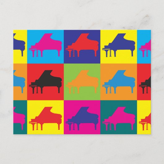 Piano Pop Art Briefkaart (Voorkant)