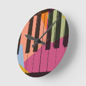 Piano Pop Art Ronde Klok (Hoek)