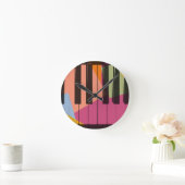 Piano Pop Art Ronde Klok (Huis)