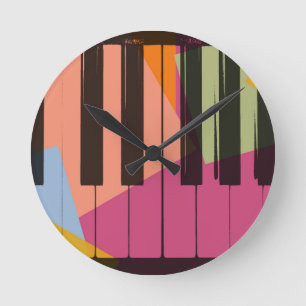 Piano Pop Art Ronde Klok