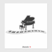 Piano, populaire muzikale ontwerpsticker sticker (Vel)