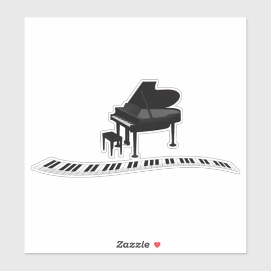 Piano, populaire muzikale ontwerpsticker sticker (Vel)