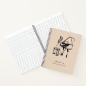 Piano Praktijk Muziek Leraar Student Blush Roze Notitieboek (Binnen)