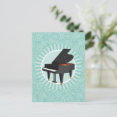 Piano Pret Fun Turquoise Spiraal Muziek Briefkaart (Staand voorkant)