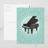 Piano Pret Fun Turquoise Spiraal Muziek Briefkaart (Voorkant / Achterkant)