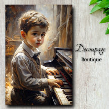 Piano Prodigy  Charm Decoupage
