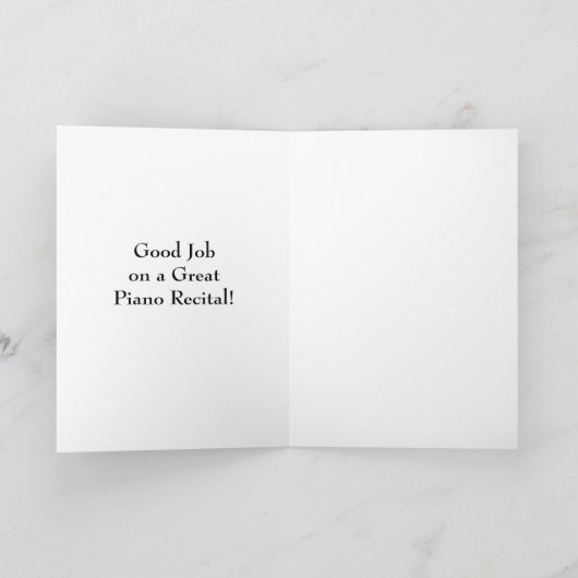 Piano Recital Card Kaart (Binnen)