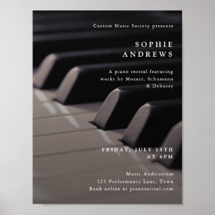 Piano recital muziekconcert bewerkbare Sjabloon Poster