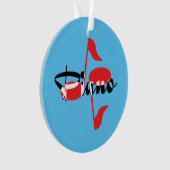 Piano Red Notes Ornament (voorkant)