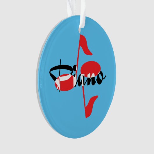 Piano Red Notes Ornament (voorkant)