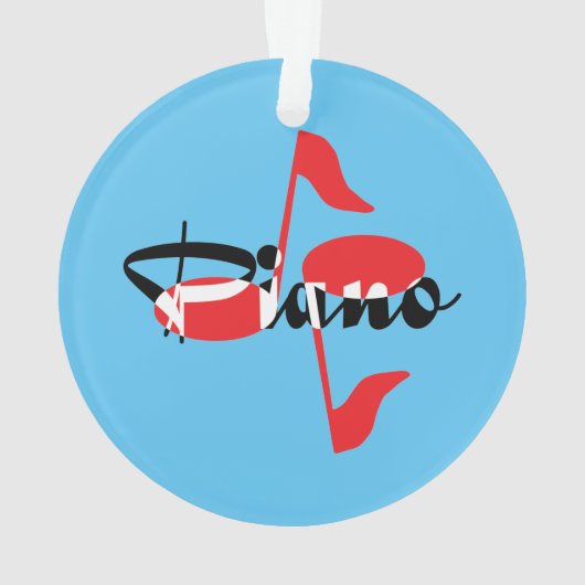 Piano Red Notes Ornament (achterkant)