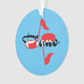 Piano Red Notes Ornament (voorkant)