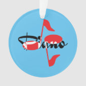 Piano Red Notes Ornament (voorkant)