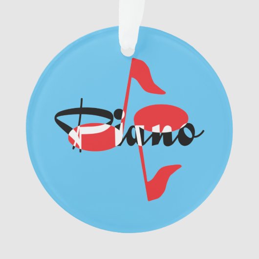 Piano Red Notes Ornament (voorkant)