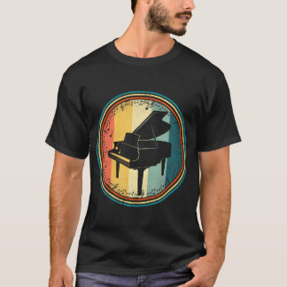 Piano Retro Vintage 70s 80s Speler Pianist jongen T-shirt