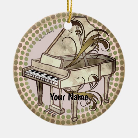 Piano Ritme Keramisch Ornament (Voorkant)