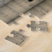 Piano~ Rollend blad Muziekachtergrond ~ Musical Legpuzzel (Zijkant)