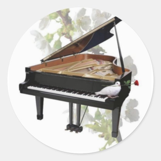 Piano-Romantic Music- Sticker (Voorkant)