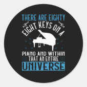 Piano - ronde sticker (Voorkant)