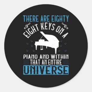 Piano - ronde sticker