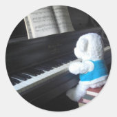 Piano Ronde Sticker (Voorkant)