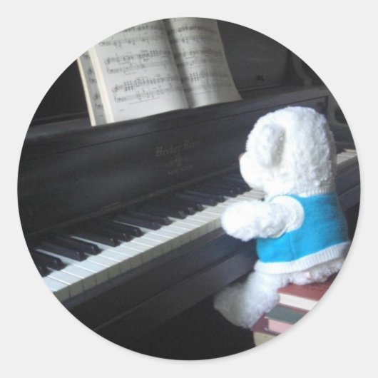 Piano Ronde Sticker (Voorkant)