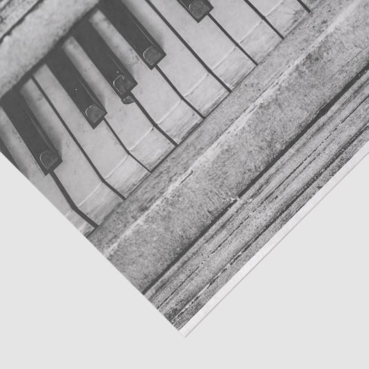 Piano Rustiek Zwart & Wit Antiek Foto Tissuepapier (Detail)