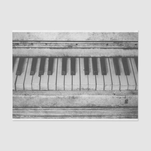  Piano Rustiek Zwart & Wit Antiek Foto Tissuepapier (Voorkant)