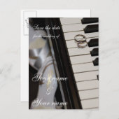 Piano - Save the Date briefkaart (Voorkant / Achterkant)