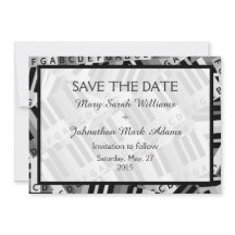 Piano Save the Date Wedding Invitation