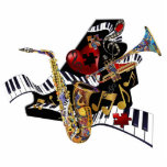 Piano, Saxofoon, Trompet Art Sculpture Staand Fotobeeldje<br><div class="desc">Piano, saxofoon, trompetkunstsculptuur van Juleez. Piano, Sax, Trompet thema acryl kunst sculptuur met prachtige, full colour kunstwerk is gedrukt op acryl, het creëren van deze dynamisch ogende kunstwerken. Een saxofoon beschilderd met design, een hart dat is op zoek naar het ontbrekende stuk. Verkrijgbaar in meerdere maten. Deze unieke sculpturen veranderen...</div>