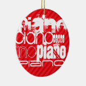 Piano; Scarlet Red Stripes Keramisch Ornament (Rechts)