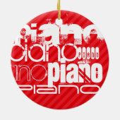 Piano; Scarlet Red Stripes Keramisch Ornament (Achterkant)