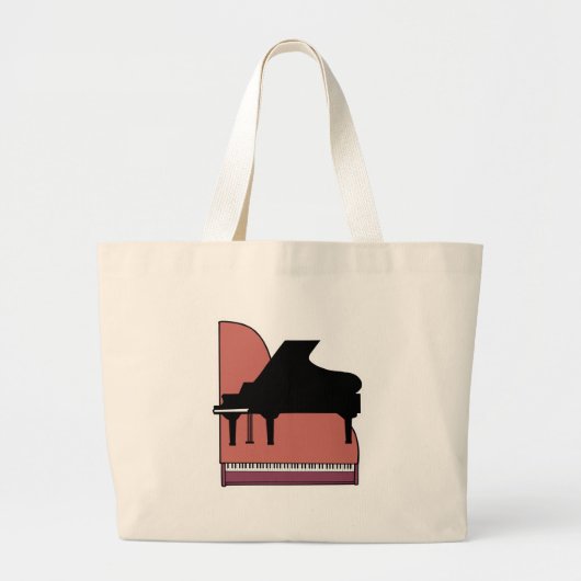 piano silhouet ontwerp grote tote bag (Voorkant)