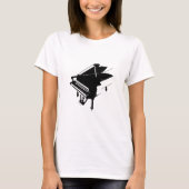 Piano Silhouette White T-shirt (Voorkant)