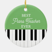 Piano Sleutel Beste Piano Leraar Ever Kerstmis Gro Keramisch Ornament (Achterkant)