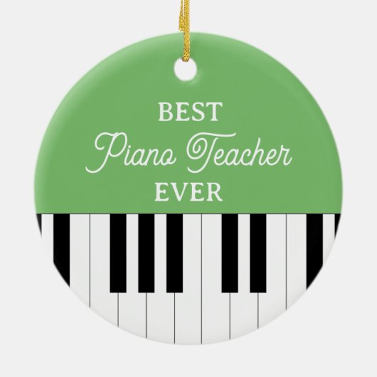 Piano Sleutel Beste Piano Leraar Ever Kerstmis Gro Keramisch Ornament (Achterkant)