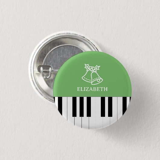 Piano Sleutel Beste Piano Leraar Ever Kerstmis Gro Ronde Button 3,2 Cm (Voorkant /achterkant)