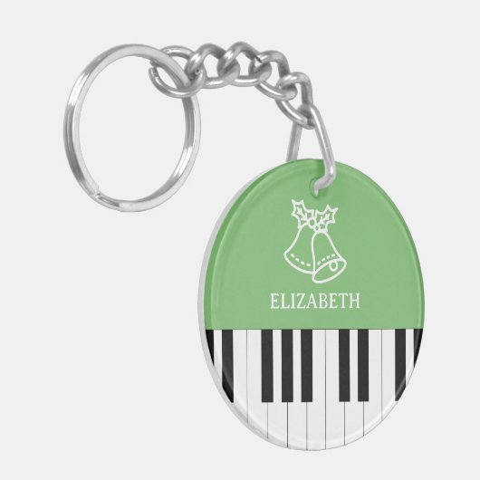 Piano Sleutel Beste Piano Leraar Ever Kerstmis Gro Sleutelhanger (Voorkant Links)