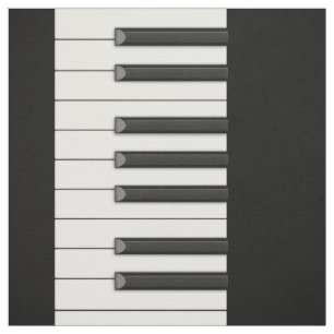 Piano Sleutels in Middelgrote Schaal op Zwart Stof