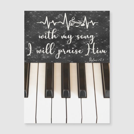 Piano Sleutels met Psalmen Bijbel Verse Quote (Voorkant)